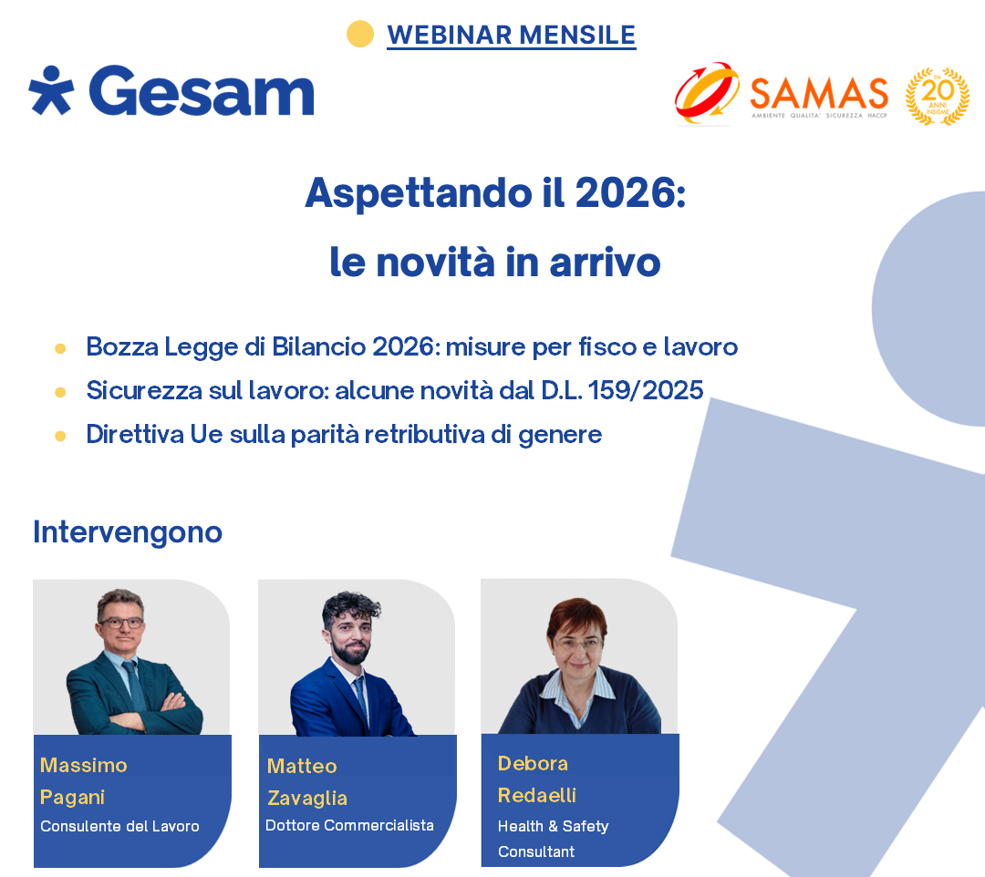 WEBINAR -  ASPETTANDO IL 2026: LE NOVITA' IN ARRIVO